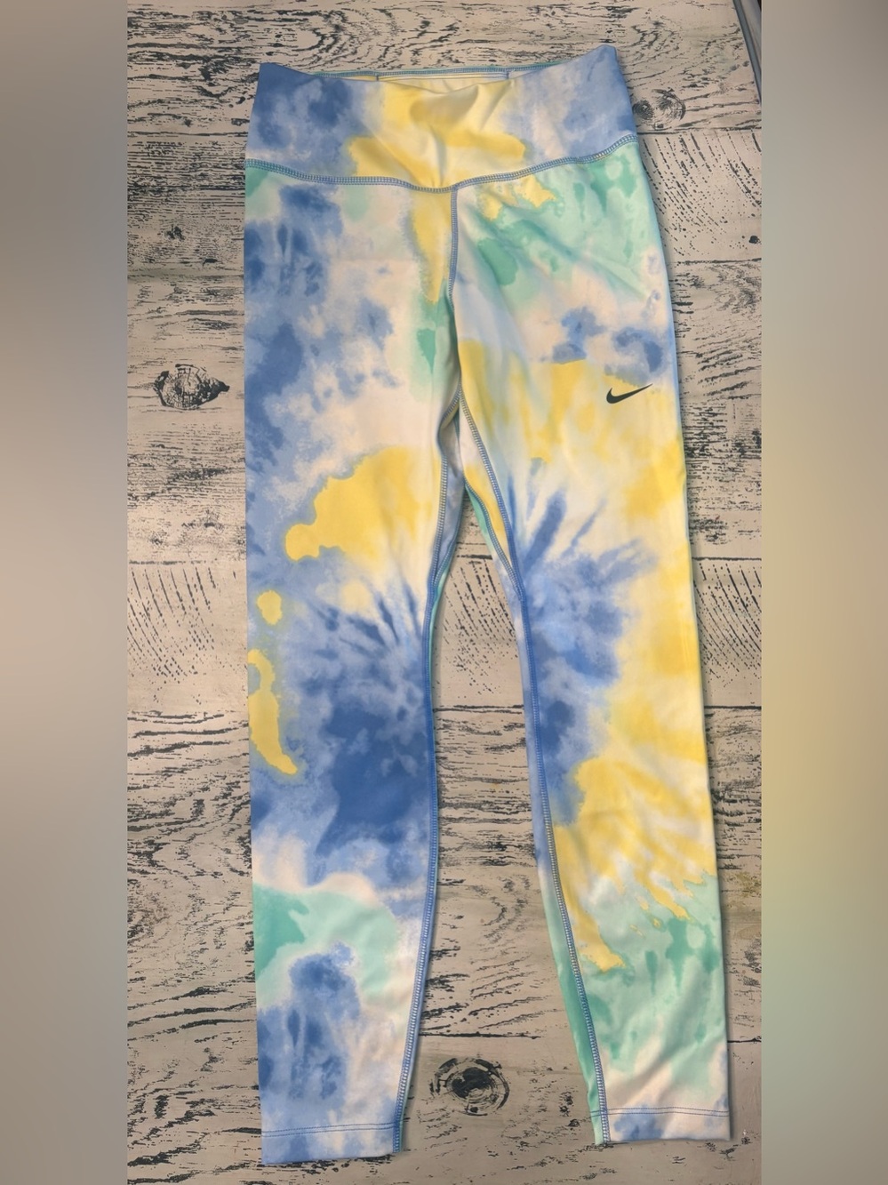 Nike Kids Tie-Dye Leggings — Blue, Yellow, Green